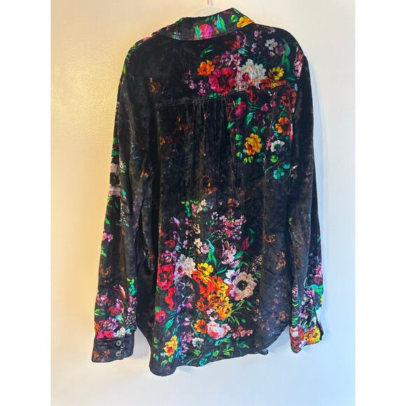 NWT Anthropologie Pilcro The Hadley Whimsigoth Buttondown Floral Velvet Small - Picture 3 of 8